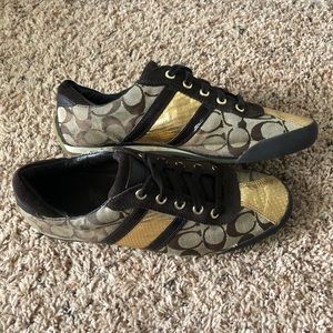 Coach Meagan Signature Monogram Gold Snake sneaker